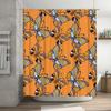 Butterfly Shower Curtain Orange Colorful Design Pattern for Bathroom Decorations High-Quality Fabric Material