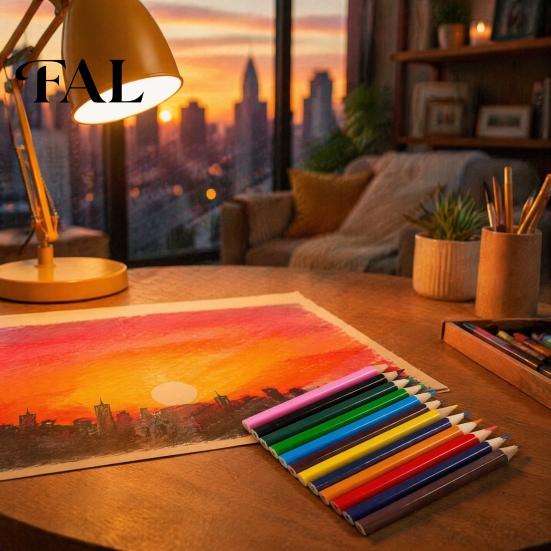Professional Coloring Pencils for Artists 12PCS Colored Set, with Smooth Wood Barrel, Vibrant Colors Drawing Kids Painting Tools, Book Sketching
