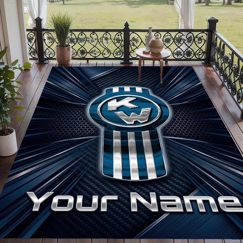 Custom Text Printed Rug Kenworth Non Slip Floor Carpet For Home Room Decor