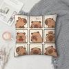 Kawaii Capybara Cute Cartoon Pillow Case Square DoubleSided Printing Sofa Cushion Cover Pillowcase Bedroom Bedside