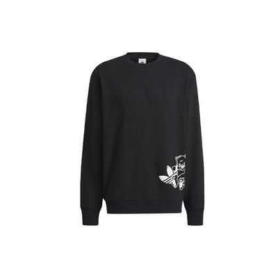 adidas Originals Trefoil Bear Crew Sweatshirt mit Logo-Print Herren Oberteile Schwarz HL4111