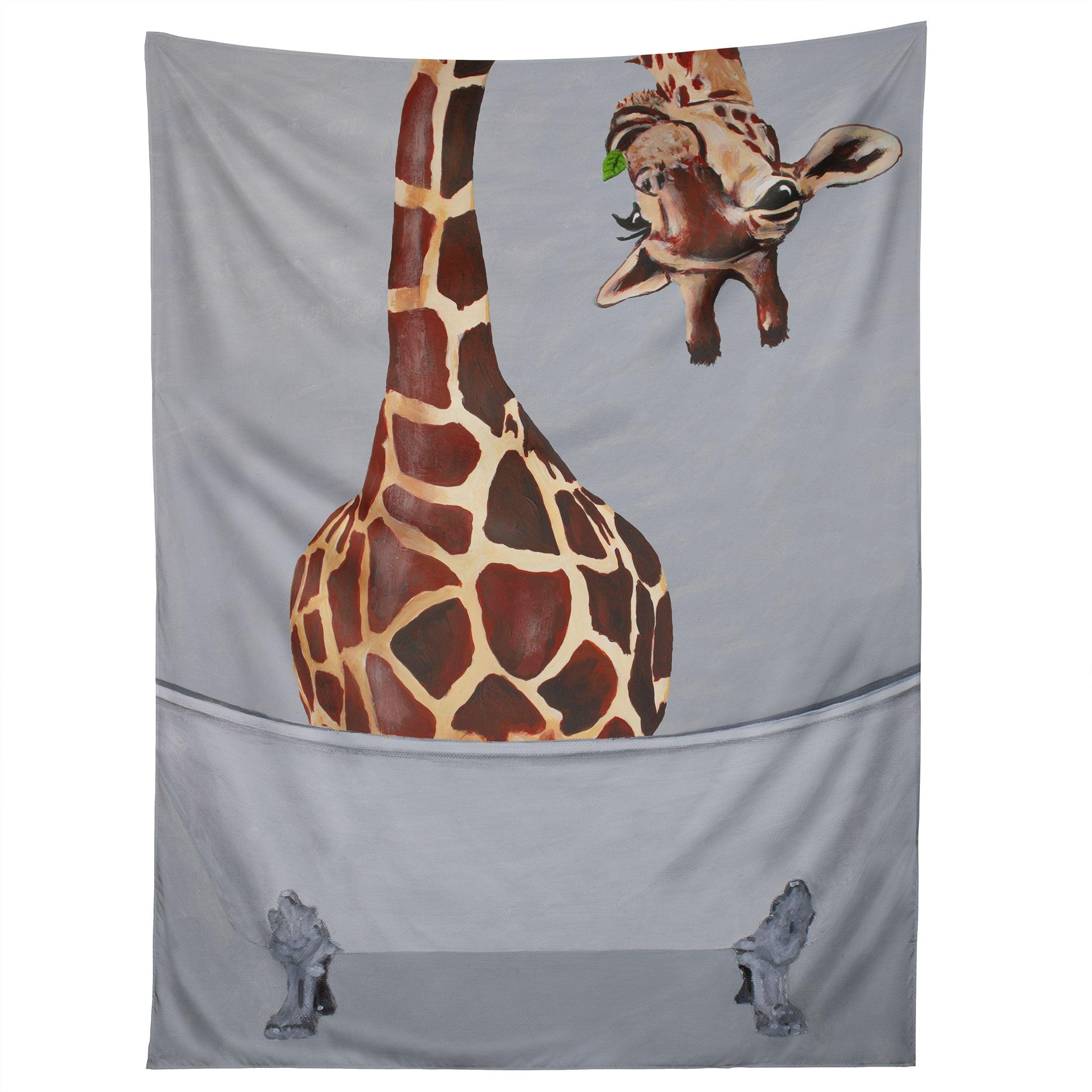 BATHTUB GIRAFFE tapestry 75x100