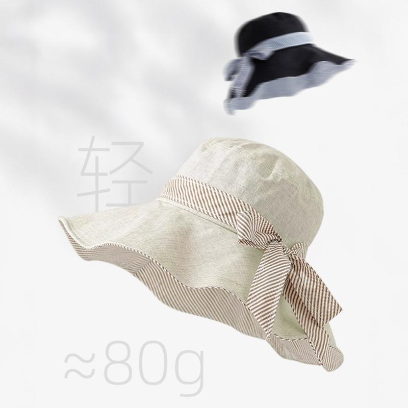 New Striped Bow Hat, Sunshade and Sunscreen Hat, Outdoor Sports Cycling Hat, Summer Adjustable Student Hat, Breathable