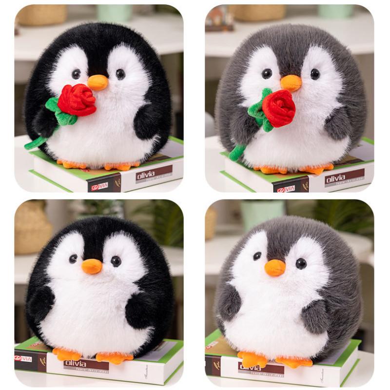 Rose Penguin Cartoon Stuffed Toy Animal Plush Doll Room Decoration Ornament Gift