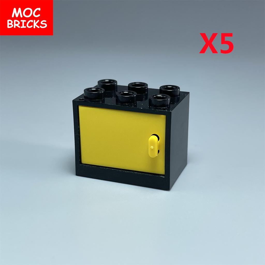 MOC Blocks Box Cupboard Container 2x3x2 Cabinets Assembles Particles 4532 4533 City House Construction Bricks Parts