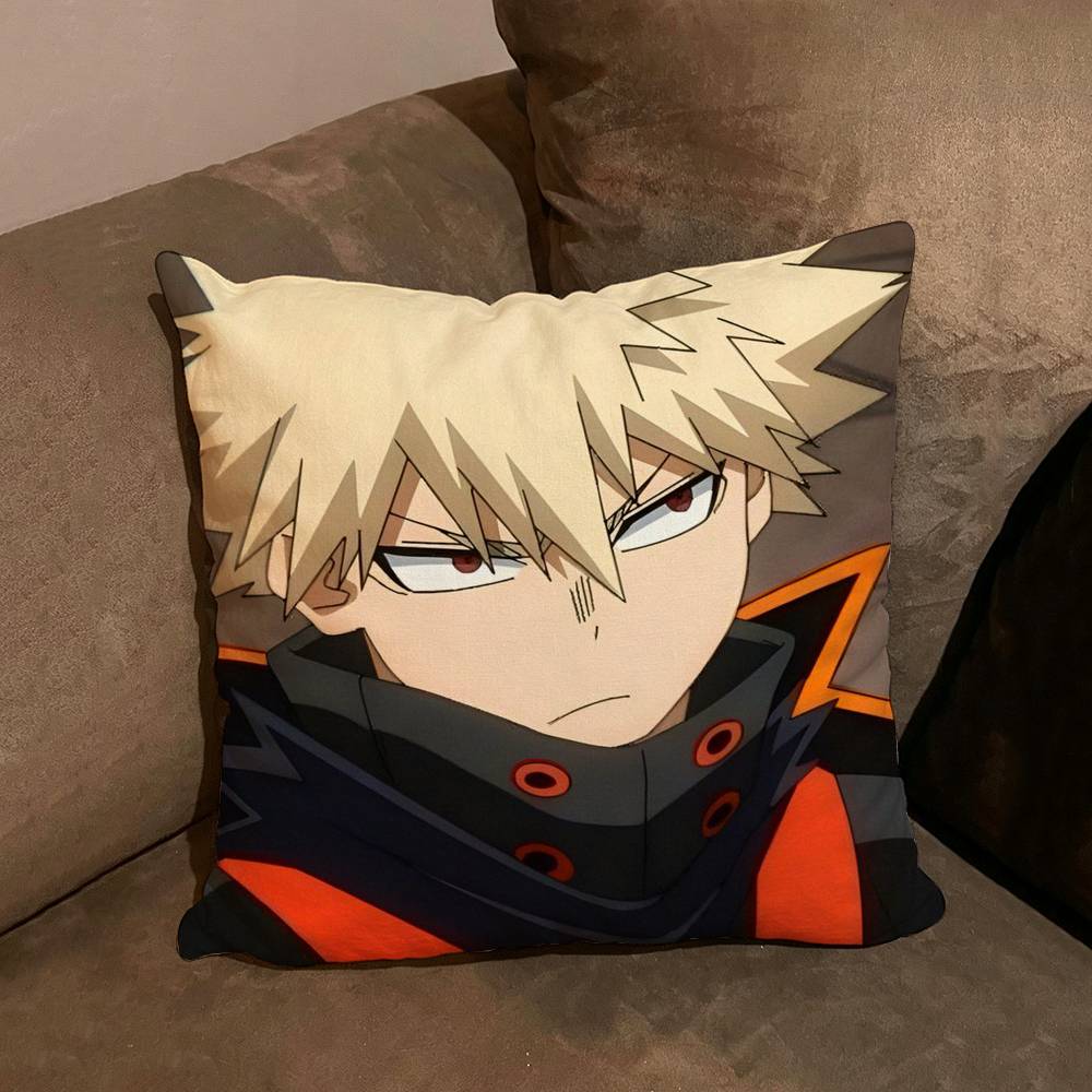 Anime M-My H-Hero Katsuki Bakugo Pillow Cushion Cover Pillowcase Living Room Sofa Home decorative pillowcase