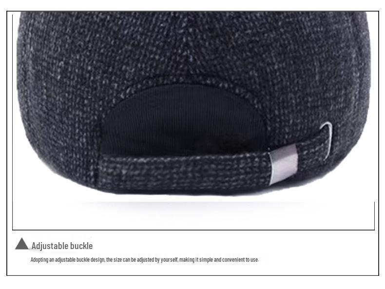 Gorra de Béisbol de Lana Cálida para Hombre Otoño/Invierno con Protección para las Orejas