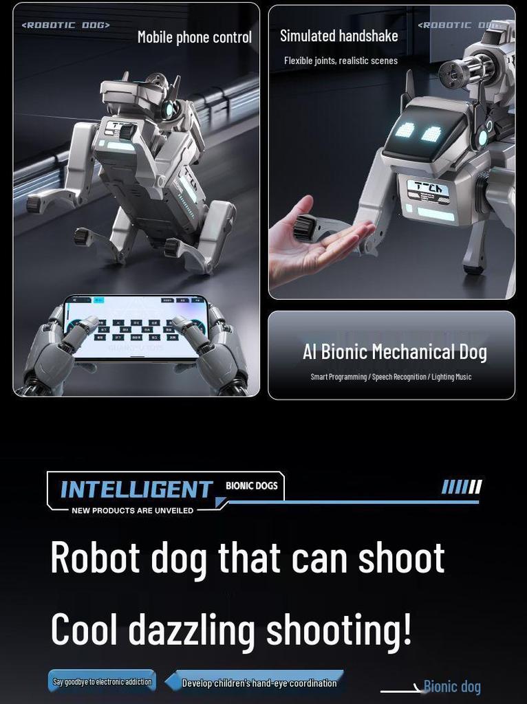 Smart AI Robot Dog Toy - Programmable Mechanical Pet with Remote Control for Children's Day Gift.