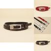 Simple Solid Color Silver Buckle Decoration Women Slim Waist Belt For Work And Fashion Outfits