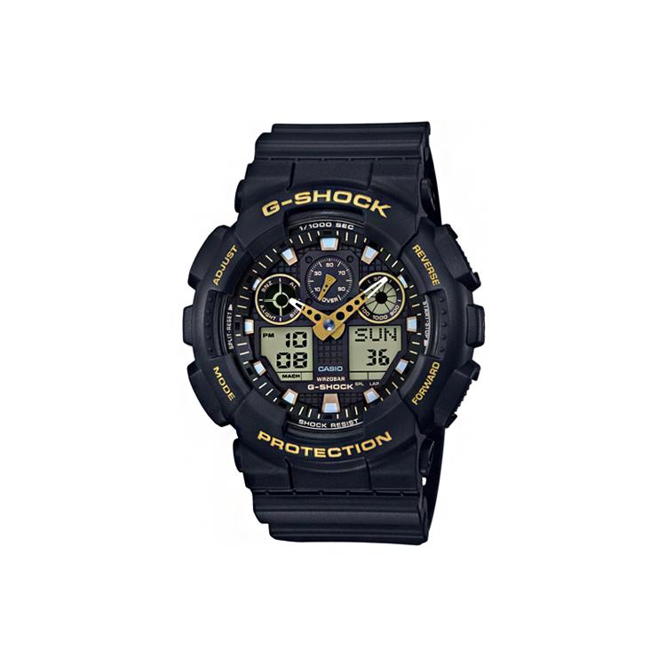 Casio Men Liquid Crystal/Analog Dual Display Series Black Watch GA-100GBX-1A9 GA-100GBX-1A9