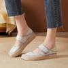 Women Vintage Mary Jane Ballet Flats Soft Leather Square Toe Loafers Strappy Moccasins