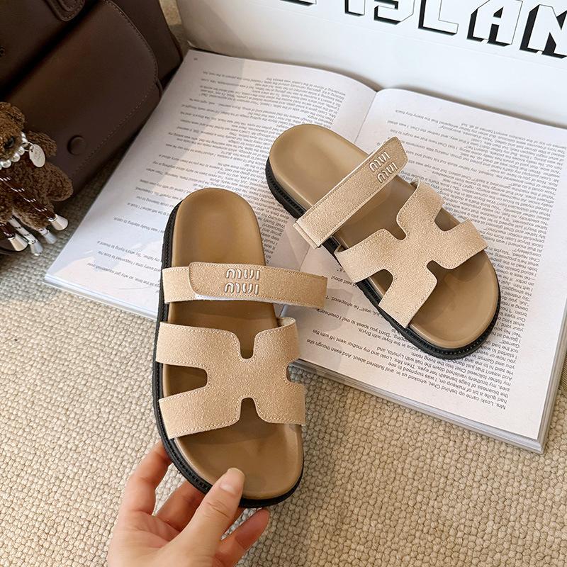 

Тапочки, женские, верхняя одежда, повседневная обувь, одинарный ремешок, толстая подошва, липучка, одинарный ботинок 39 хаки