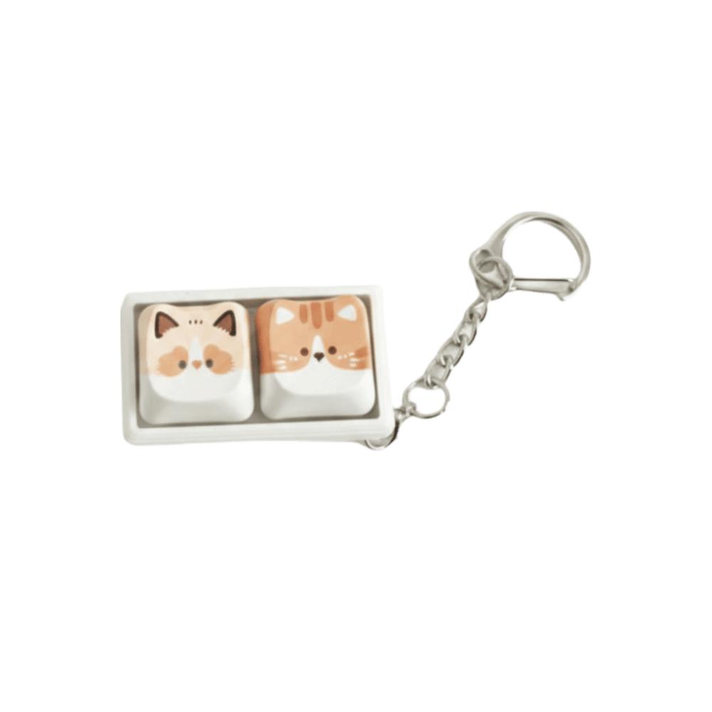 Finger-Tip Pressing Fidget Keychain Cat Fidget Toy Keyboard Fidget Toy Keycap Keychain  Gifts