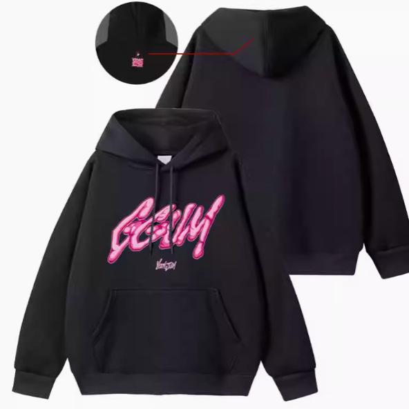 Ranjun GGUM Pullover-Hoodie mit Samtfutter und Aufdruck - Herbst-/Winter-Stil-Sweater