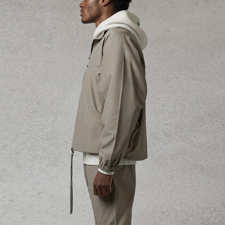 Fear of God Essentials High Collar Half-Zip Windbreaker with Drop Shoulders Unisex Windbreaker Cement FOG-FW20-359