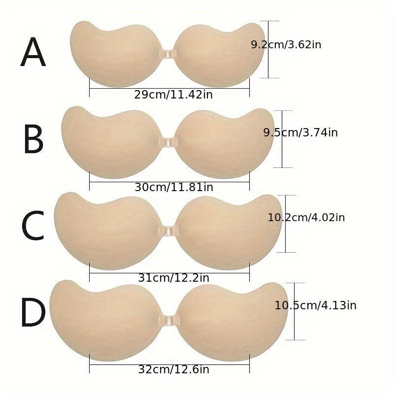 1 Pair Upgraded Breathable Adhesive Bra Invisible Backless Strapless Adhesive Gathering Bra for Women, Nude and Black