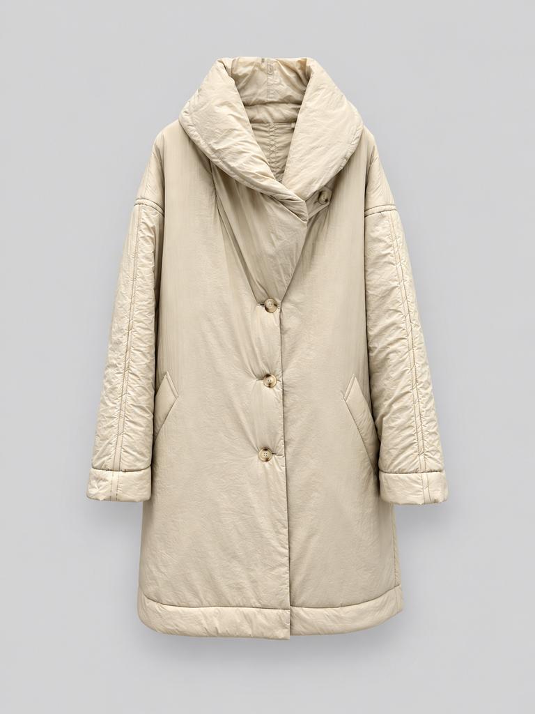 Shenzhen Nanyou women's turtleneck long jacket autumn and winter new simple design casual medium and long cotton clothes