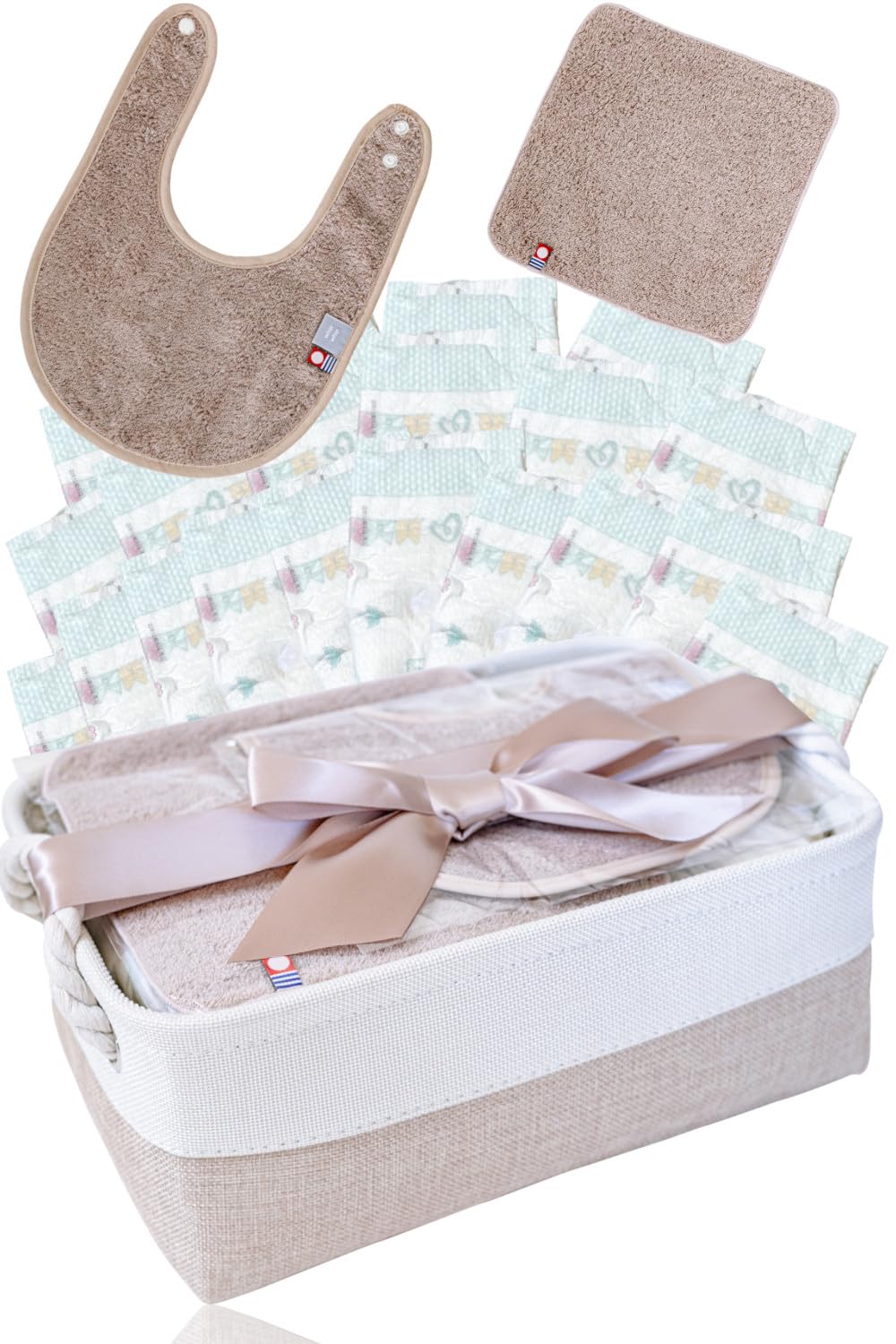 

Имабари Полотенце Whipwhip Торт из подгузников Подарочный набор для мальчиков и девочек (Бежевый, Маленький)