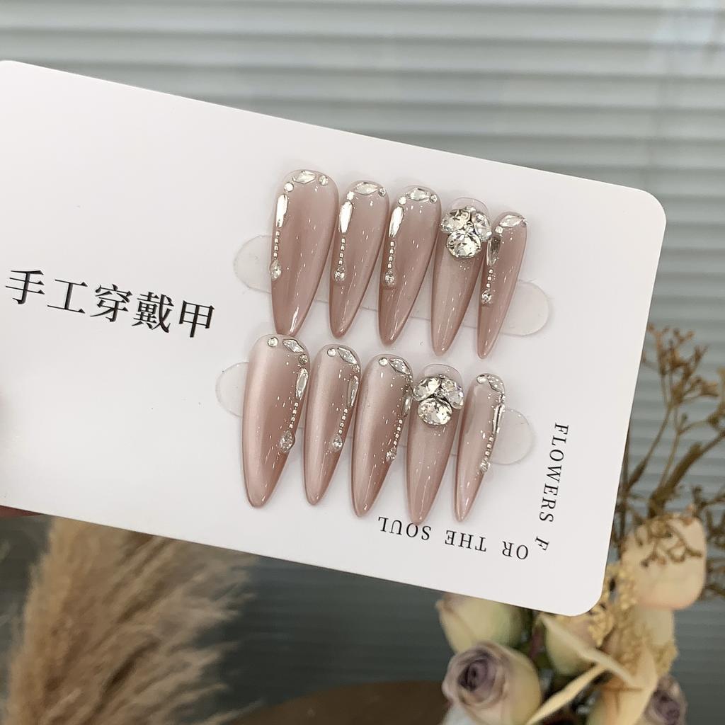 Ice-transparent Simple Pile of Drill Side Light Cat Eye Small Broken Diamond Patch Wear Armor