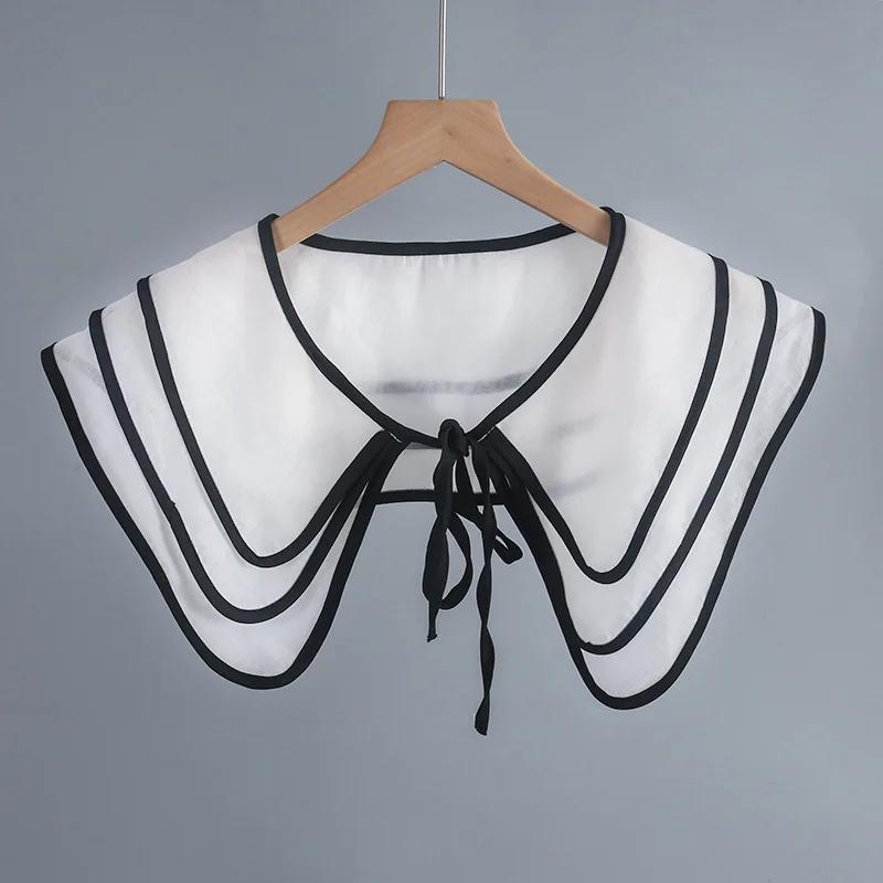 

Женская рубашка блузка с искусственным воротником для женщин небольшой шарф повседневный ложный воротник женская рубашка съемный воротник плечевая шаль накидка