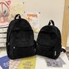 Schoolbag Velvet Backpack for Women 1011 New Korean Version Simple Middle and High School Students Large-capacity Casual Corduroy Schoolbag for Women