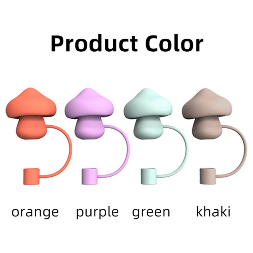 Silicone Spill Stopper Set Cute Mushroom Spill Proof Stopper Set Straw Cap Spill Stopper for Stanley Tumbler Accessories