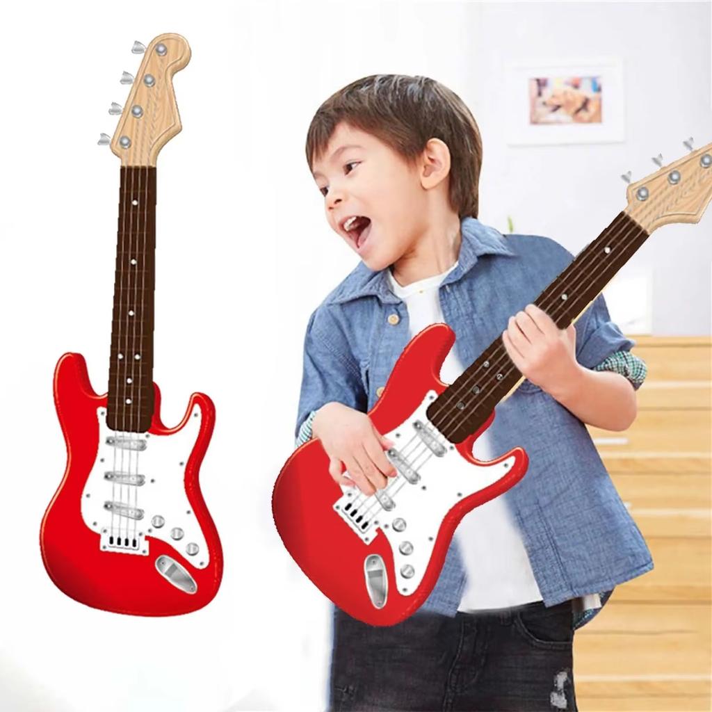 Children-size Electric Guitar Attracts Children Attention 4 String Guita Beginners' Level Guitar Puzzle and Musical Instruments