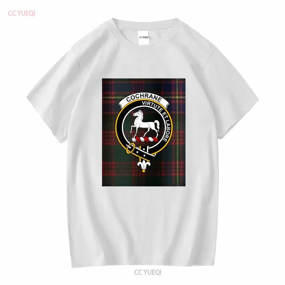 Scottish Clan Cochrane Crest T Shirt Tartan Heritage Ancestral Scot long or short sleeves vintage Washed Stretched graphic