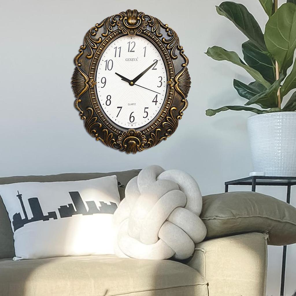 Spanish Style Retro Glass Quartz Clock,Home Living Quiet Silent,Simple Clock Mute Wall Clock,Living Room Clock Glass Wall Watch