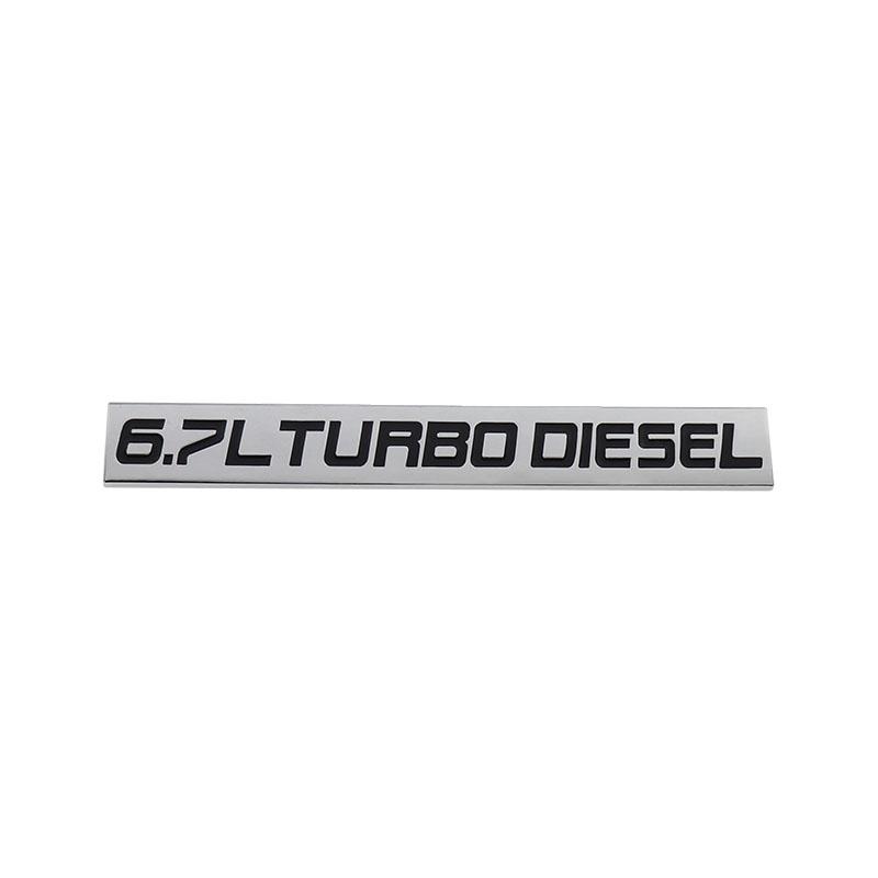 

Premium 6.7L TURBO DIESEL for Universal car Engine Hood Fender trunk Tail Rear Bonnet Nameplate Decal Emblem Badge Sticker chrome-black