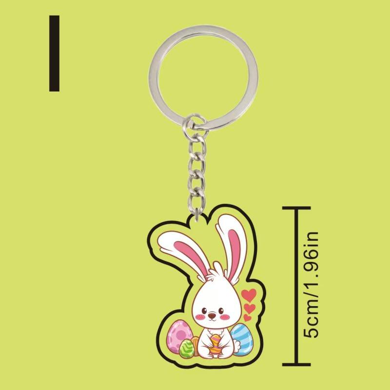 Easter Bunny & Colored Egg Keychain Pendant - Cute, Personalized Decoration