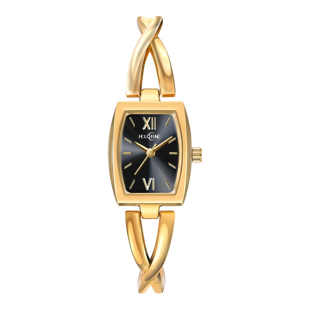 Heloiune Gold Square Women'S Watch Women'S Watch Casual Versatile Women'S Watch Bracelet Quartz Watch Women'S Watch