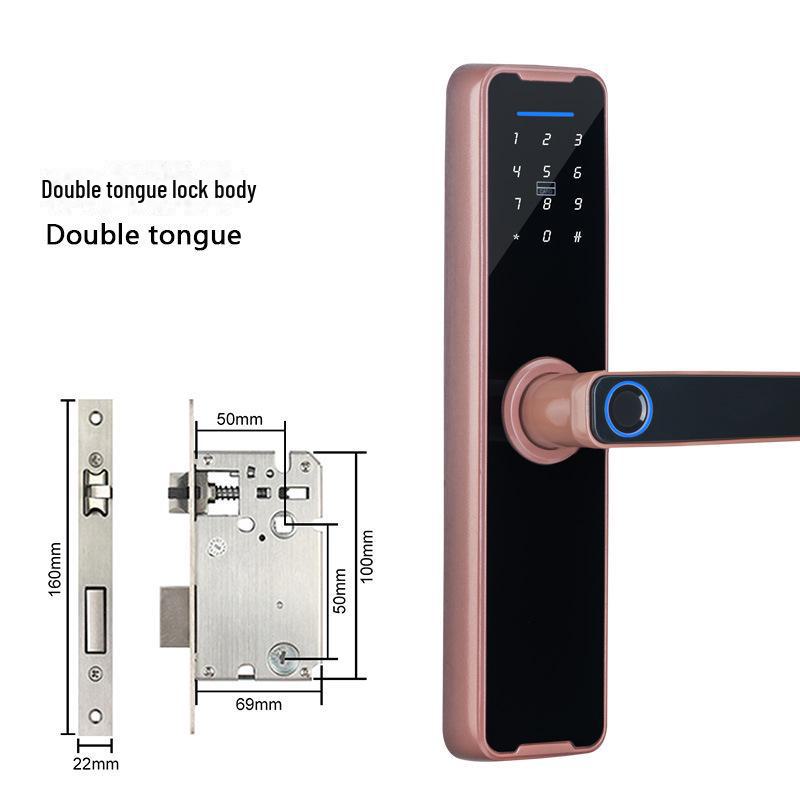 Smart Stöldskydd Fingeravtrycks- och Lösenordsdörrlås, för Hushåll, Hotell, Lägenhet, Innerdörrar - One-Grip Öppningsteknik.