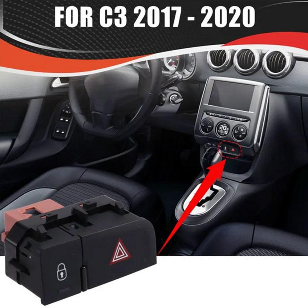 1 X Emergency Hazard Lockout Switch Button 98154241Zd For Citroen C3 2017-2020