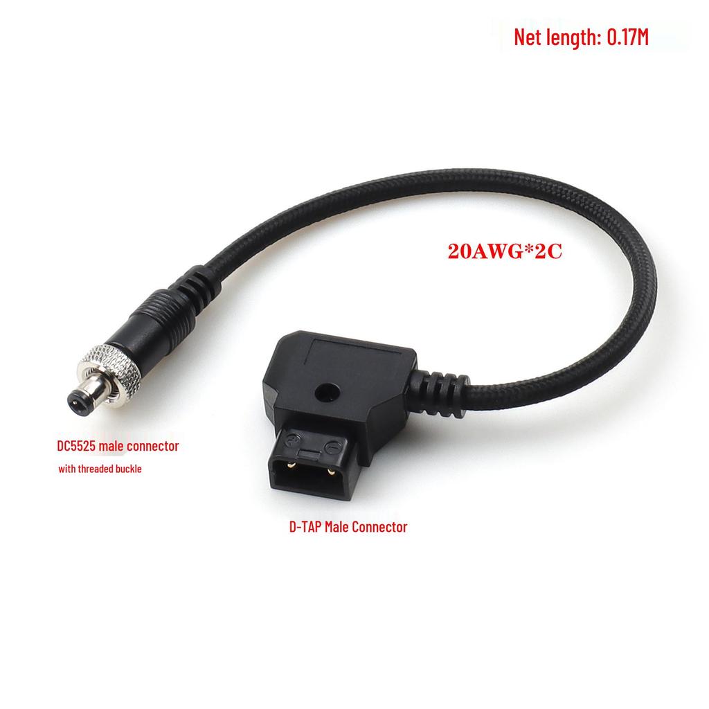 D-TAP to DC5525 Male-to-Male Power Cable for Monitor/Camera