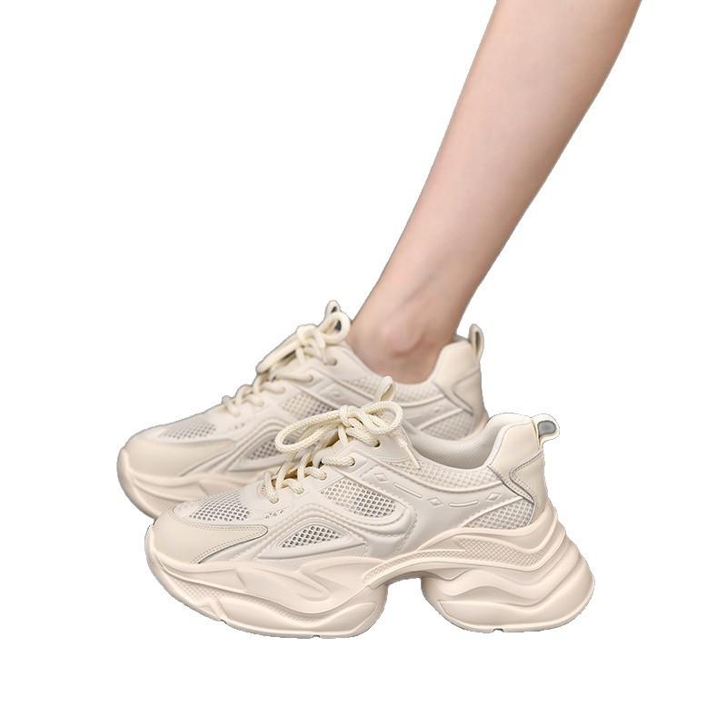 Spring and Summer Lightweight Height-increasing Dad Shoes for Women Breathable Mesh Thick-soled Sports Shoes Breathable Mesh Trendy