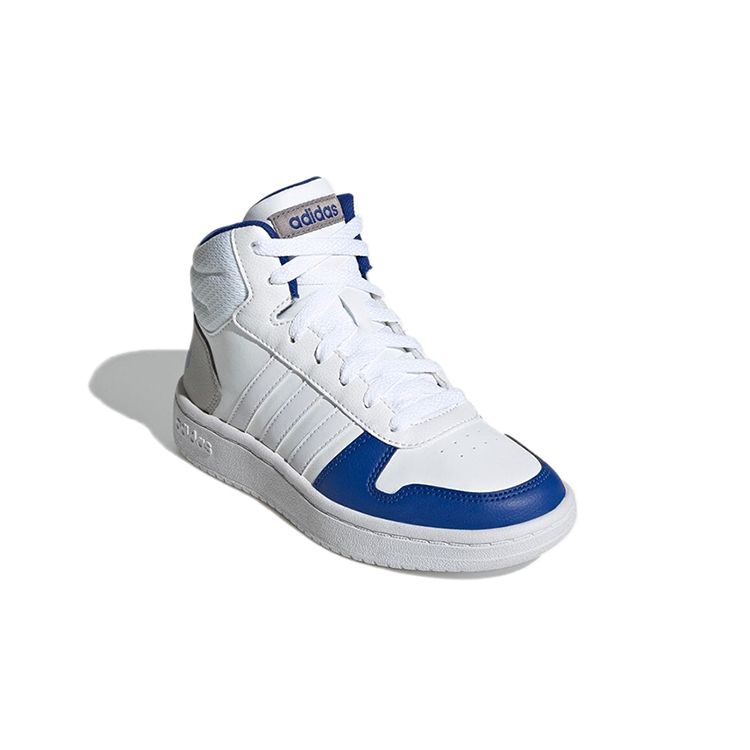 Adidas Neo Hoops 2.0 K Casual Non-Slip Durable Mid-Top Skate Shoes Kids Sneaker White Blue GZ7770