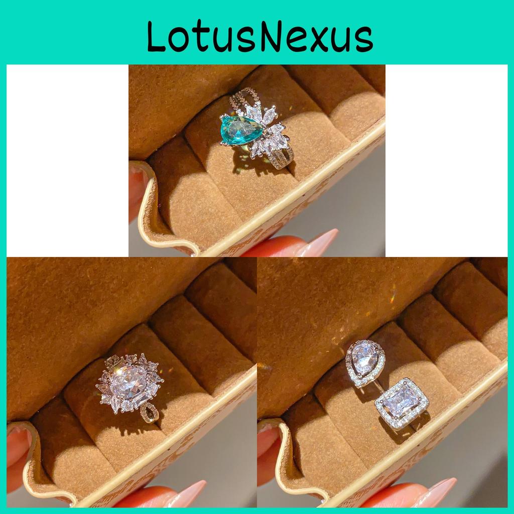 Geometric Zircon Oval Ring For Women Elegant Fashion Jewelry Gift