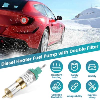 22ml Diesel Heater Fuel Pump With Double Filter Low Noise Diesel Parking Heater Pump Replacement for Various Heating Systems