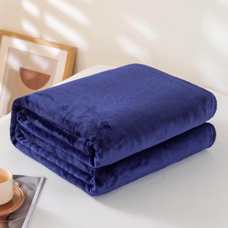 Solid Color Flannel Blanket - Summer Sofa Nap Cover, Coral Fleece Bed Sheet, Gift Blanket