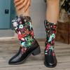 Fashion Shoes for Women 2024 High Quality Sleeve Women's Boots Winter Pointed Toe Mixed Colors Short Barrel Chunky Heels Fashion Boots