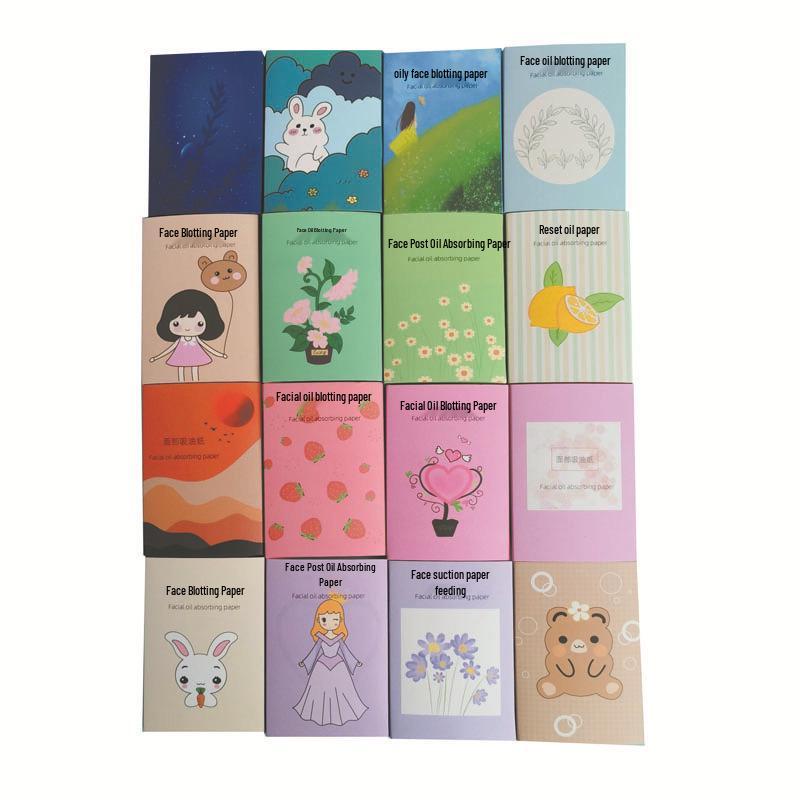 Portable Blue Facial Oil Blotting Paper for Sweat Absorption and Refreshing Clean