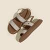 Low Sandals Woman Leather Low-heeled Rome Fabric Slides Rubber Hoof Heels Low Sandals Woman Leather Low-heeled Fabric Rubber Sli