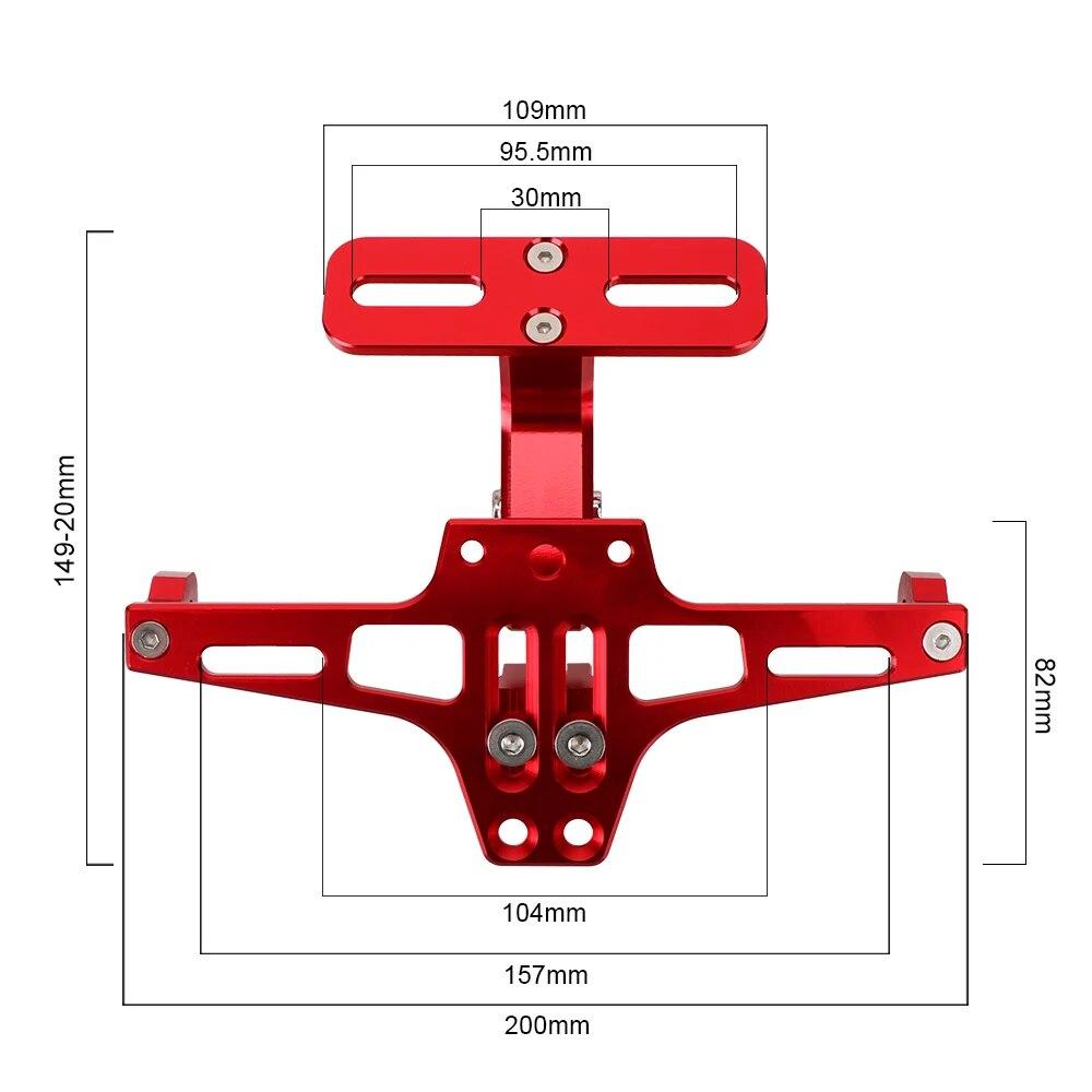 CNC Aluminum Motorcycle License Number Plate Holder Frame Adjustable with LED Light Moto Accessories Turn Signal Light Bracket