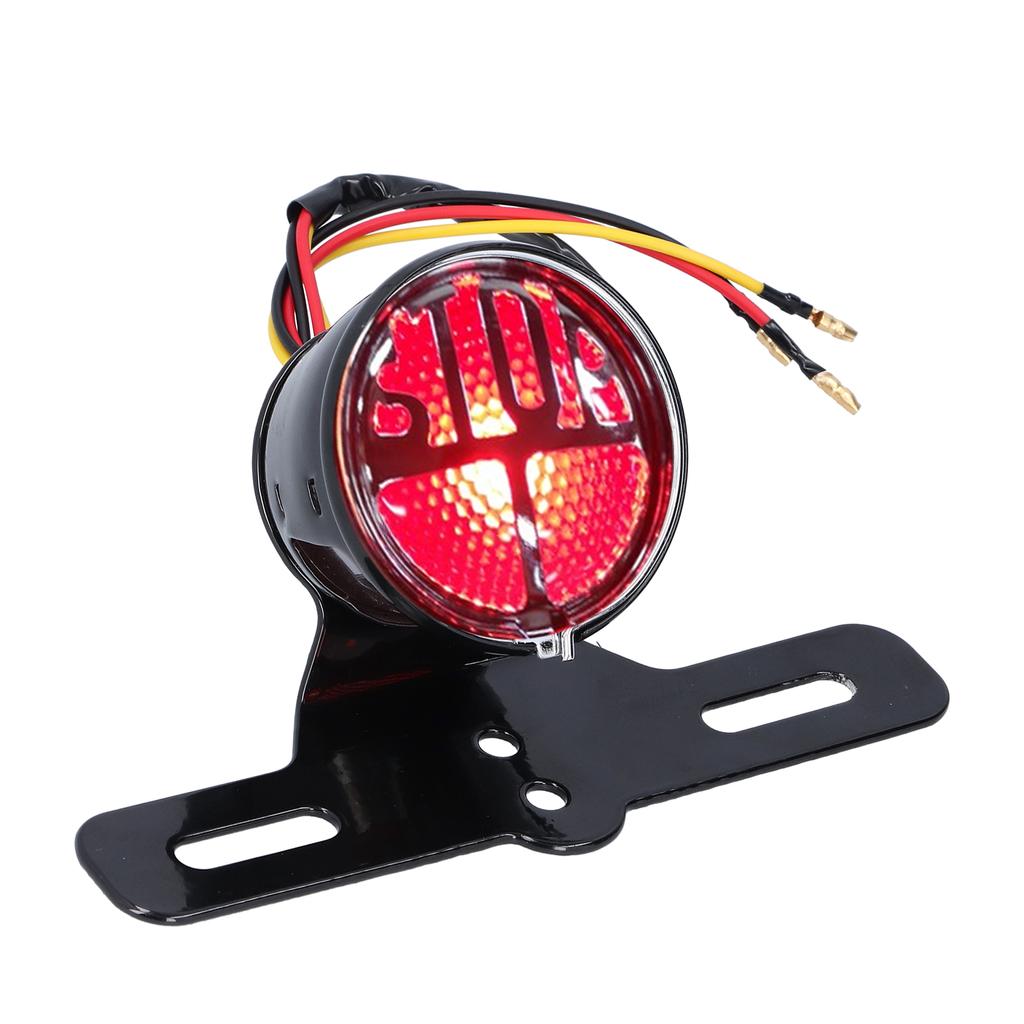 Motorcycle Taillights Brake Light Retro Style Modification Universal DC12V with License Plate