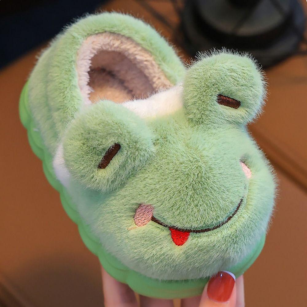 Thickened Children's Cotton Slippers Non Slip Kids Winter Warm Booties Kids Plush Shoes  Girls Boys