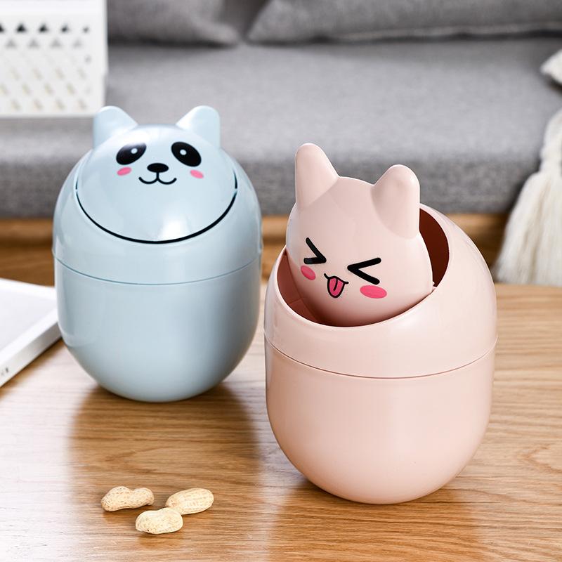 Desktop Trash Can Cute Home Bedroom Desk Small Bedside Coffee Table Creative Storage Living Room Nordic Dining Table Trash Can