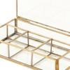 Elegant Gold Glass Jewelry Box Clear Organizer with Hinged Lid U-Shaped Handle Modern Design Durable Storage Home Decor