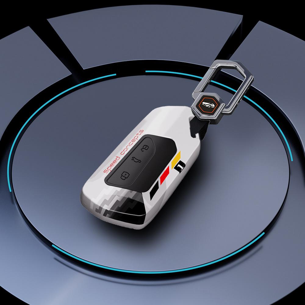 Abs Carbon Car Key Case Cover Shell Fob For Volkswagen Vw Golf 8 Mk8 Id-4 Id-6 For Skoda Octavia A8 For Seat Leon Fr Mk4 Cupra