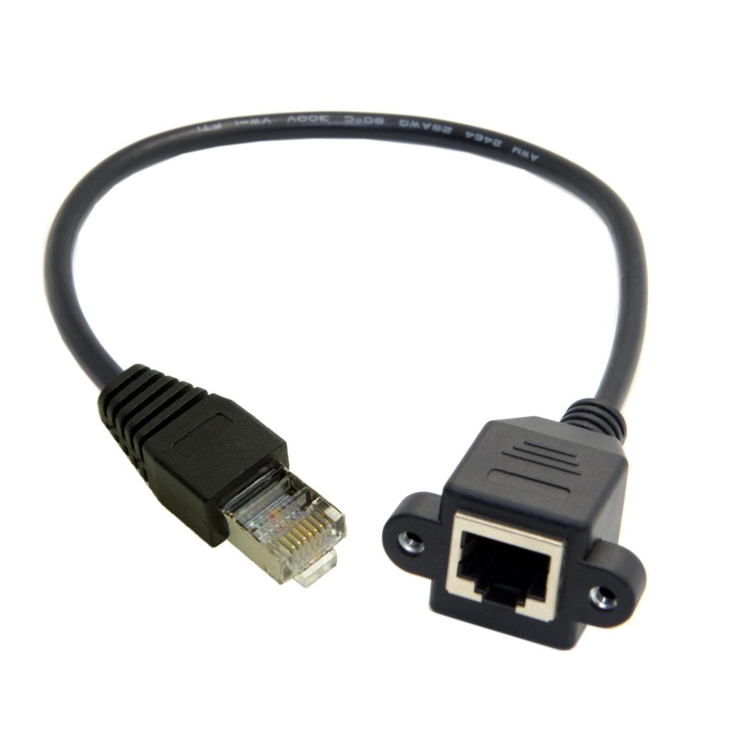 FTP STP UTP Cat 5e Male To Female Lan Ethernet Network Extension Cable Patch Cord with Panel Mount Holes